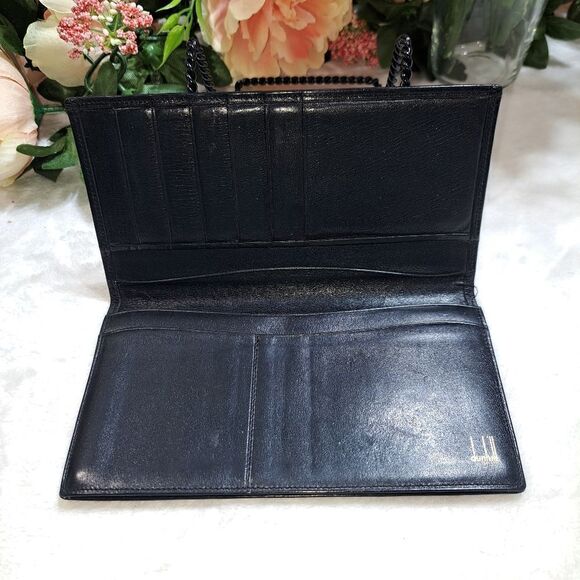 Dunhill Black Leather Checkbook Wallet - Picture 7 of 10